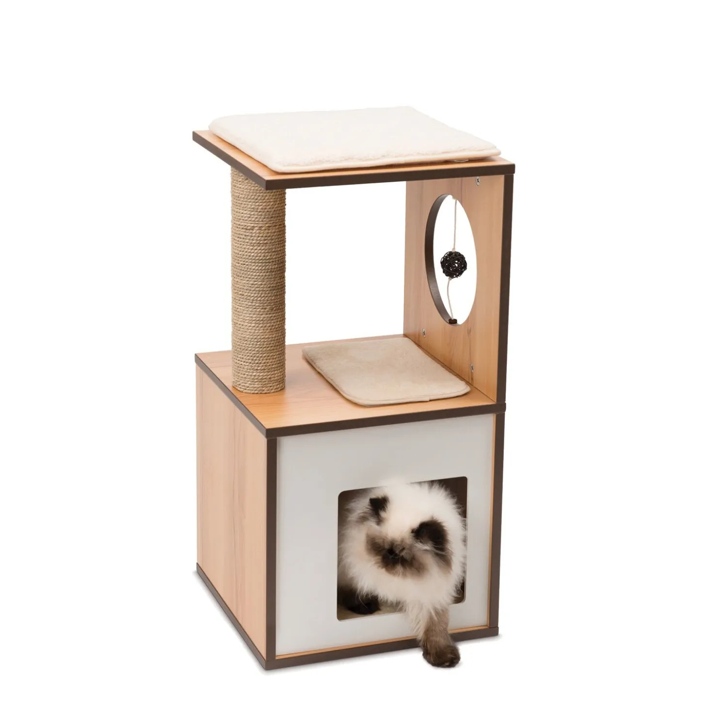 72.5 cm V-Box Cat Tree, Walnut