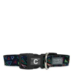 Adjustable dog collar, multicolored triangles