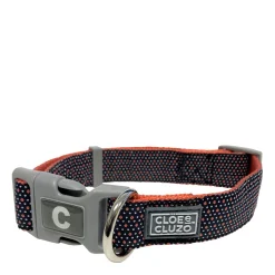 Adjustable dog collar, red polka dots