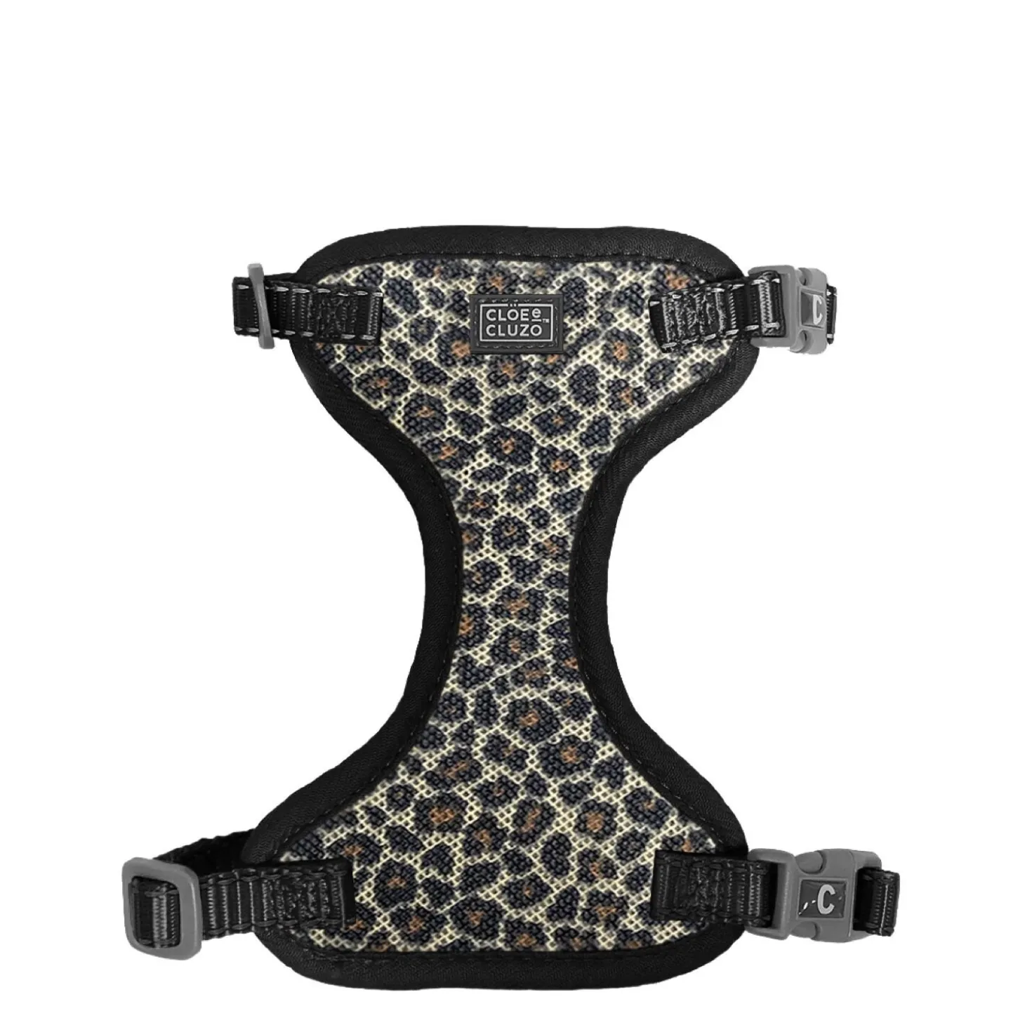Adjustable mesh cat harness, leopard
