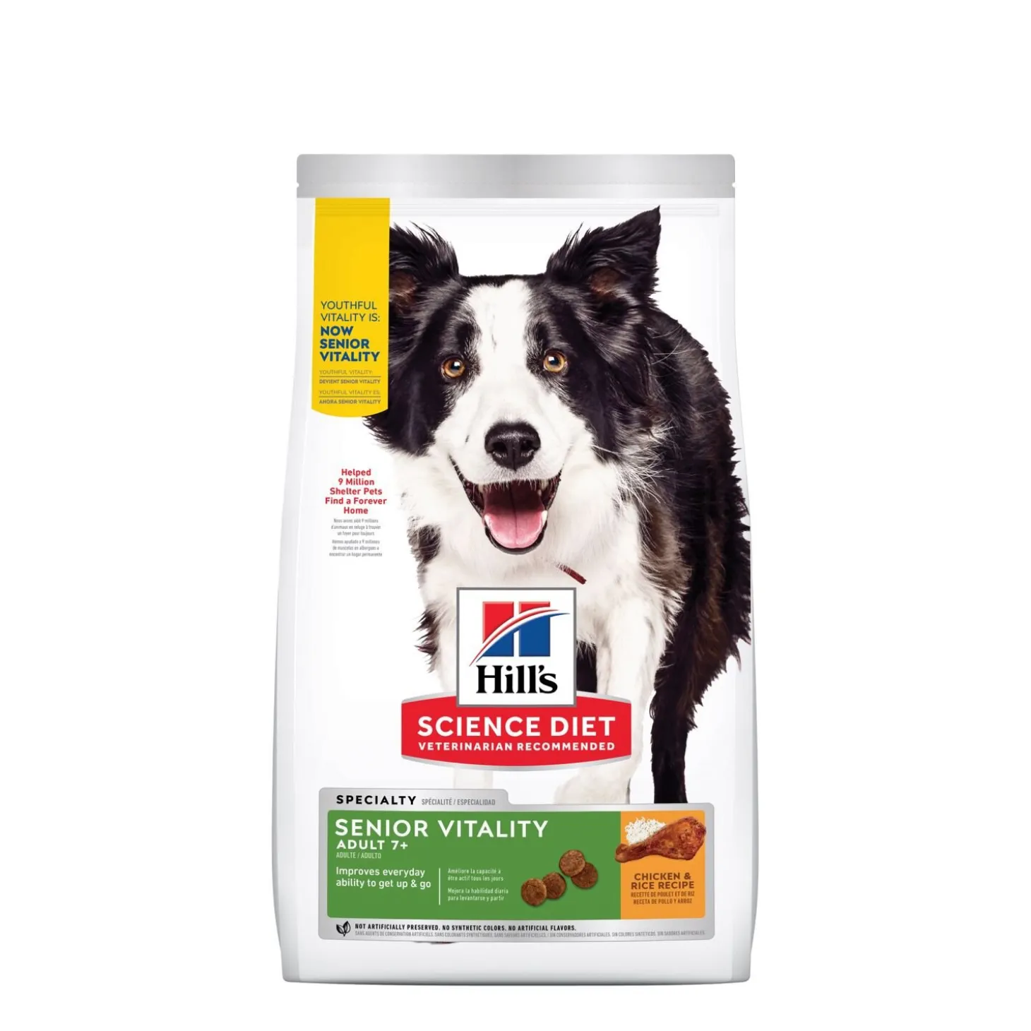 Adult 7+ Senior Vitality Chicken & Rice Dry Dog Food, 5.67 kg