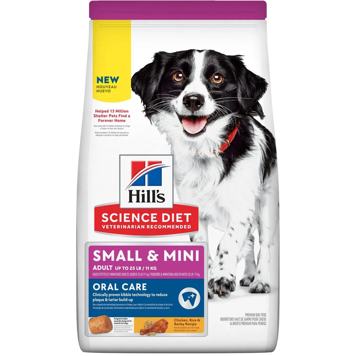 Adult Oral Care Small & Mini Chicken, Rice & Barley Recipe Dry Dog Food, 5.7 kg
