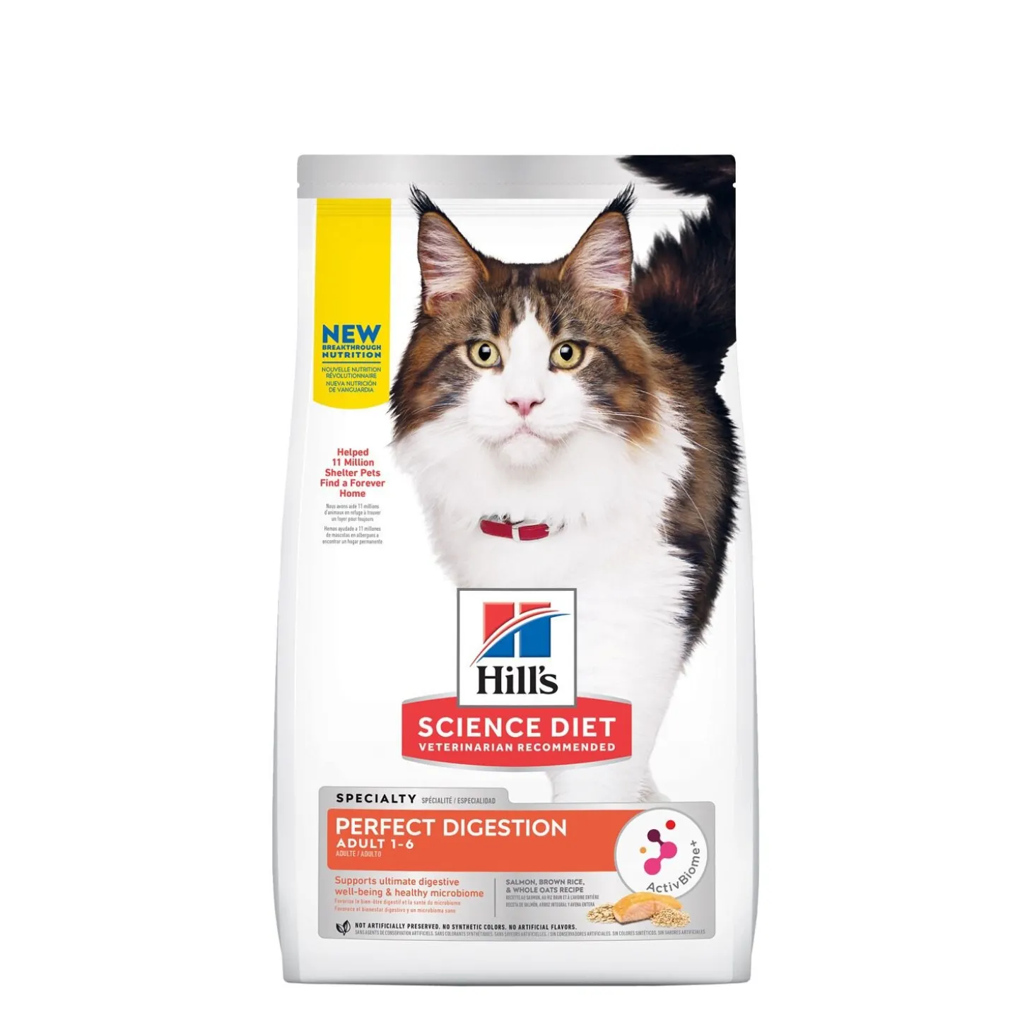 Adult Perfect Digestion Salmon, Brown Rice, and Whole Oats Dry Cat Food, 5.89 kg