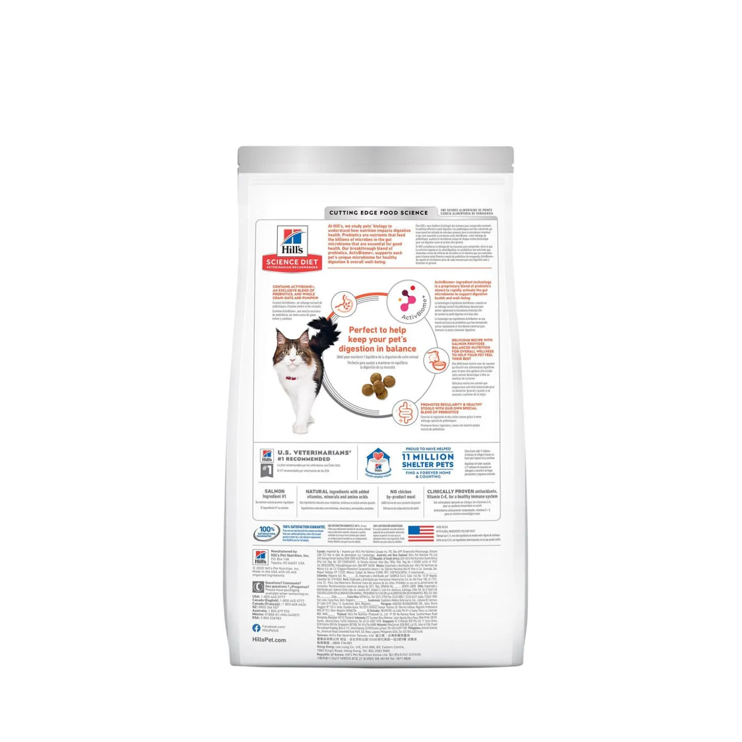 Adult Perfect Digestion Salmon, Brown Rice, and Whole Oats Dry Cat Food, 1.59 kg