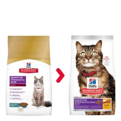 Adult Sensitive Stomach & Skin Chicken & Rice Dry Cat Food, 1.59 kg