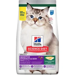 Adult Sensitive Stomach & Skin Pollock & Barley Meal Dry Cat Food, 1.58 kg