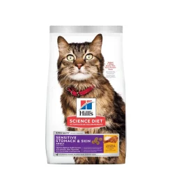 Adult Sensitive Stomach & Skin Chicken & Rice Dry Cat Food, 3.18 kg