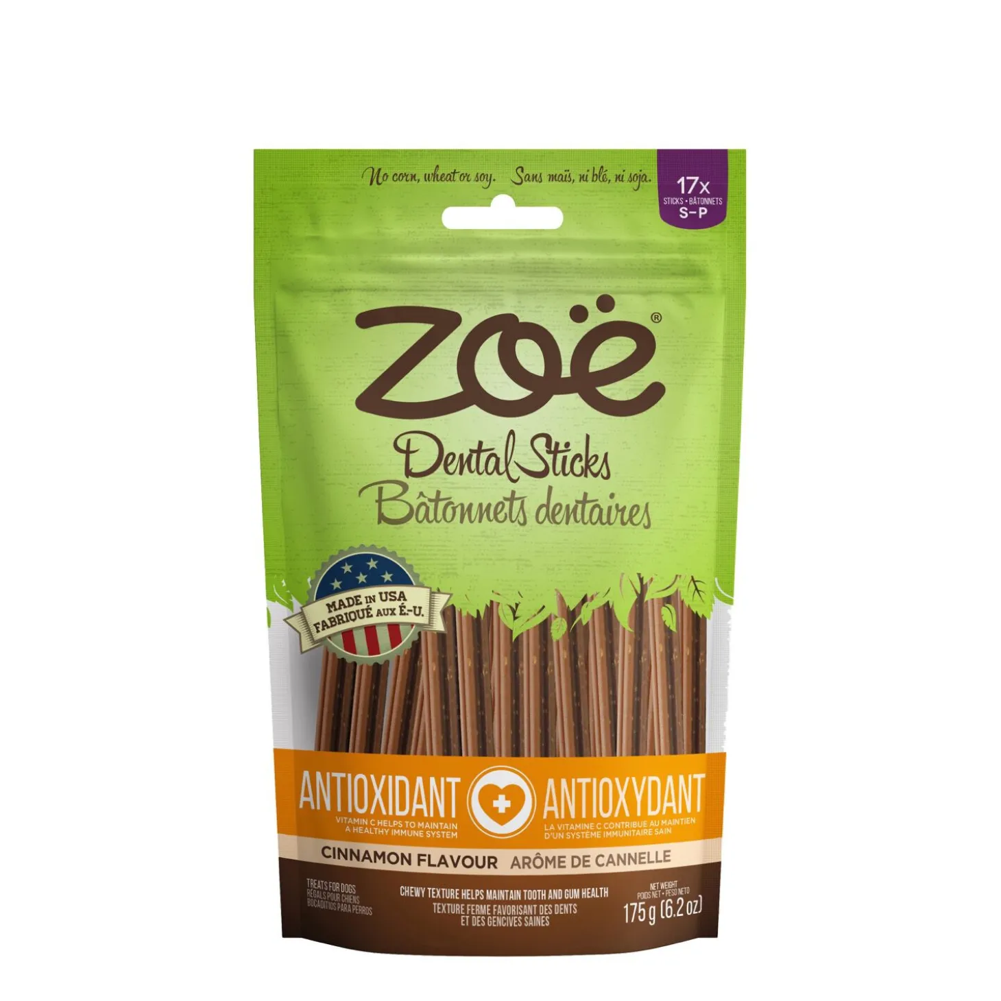 Antioxidant Dental Sticks for Dogs, cinnamon