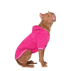 Beach Bum Towel Hoodie Pink, XS
