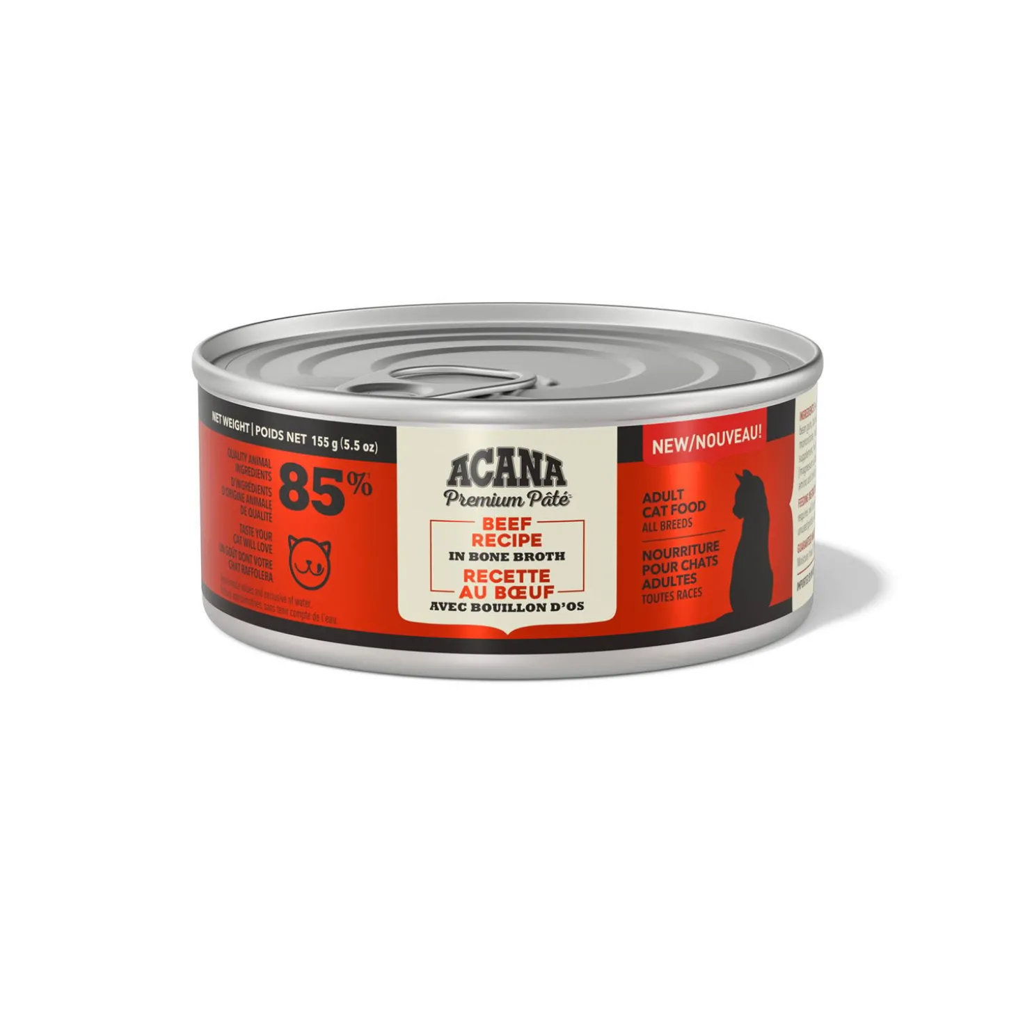 Beef in Bone Broth Wet Cat Food, 155 g
