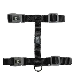 Black adjustable cat harness