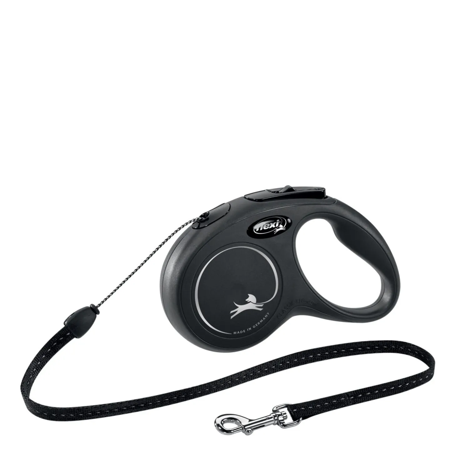 Black "Classic" cord retractable leash, 5m