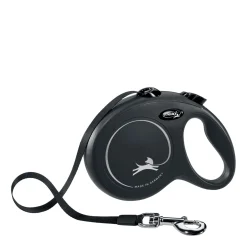 Black "Classic" tape retractable leash, 5m
