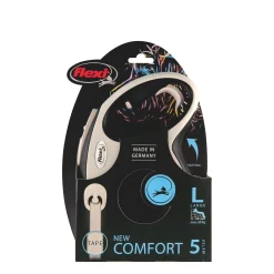Black Comfort tape retractable leash, 5m