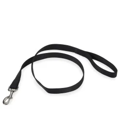 Black single-ply nylon leash