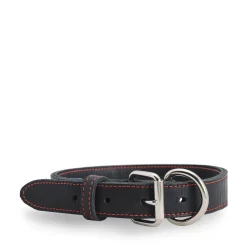 Black stitched leather collar
