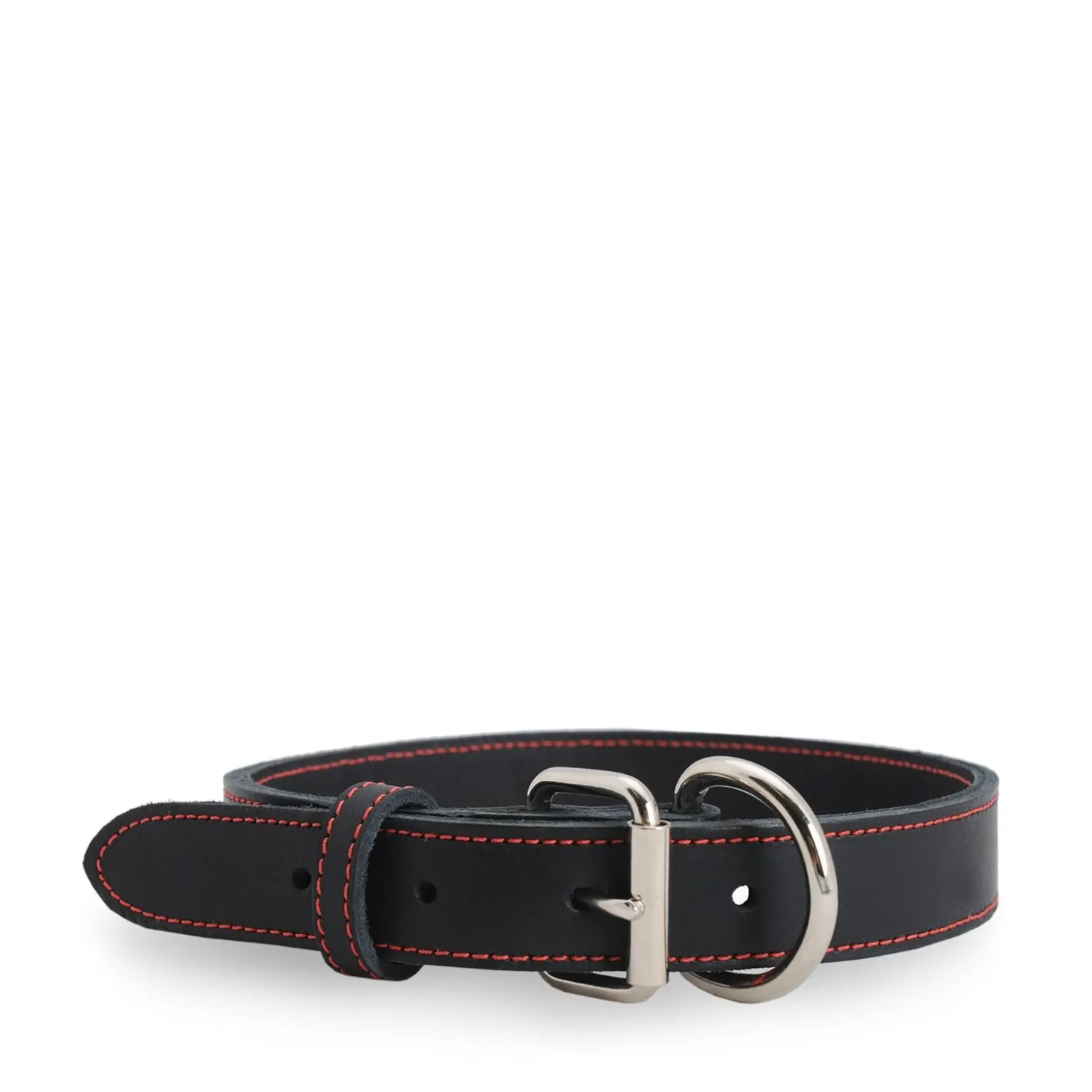 Black stitched leather collar