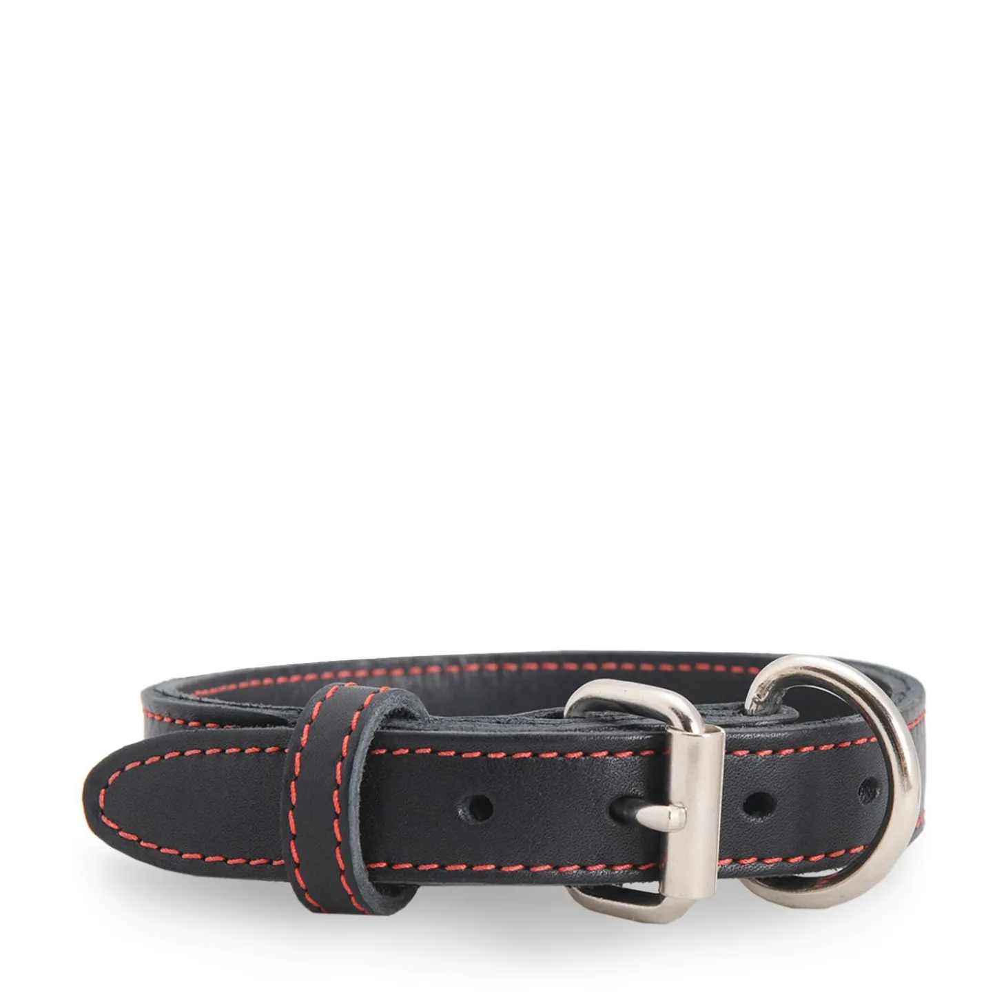 Black stitched leather collar