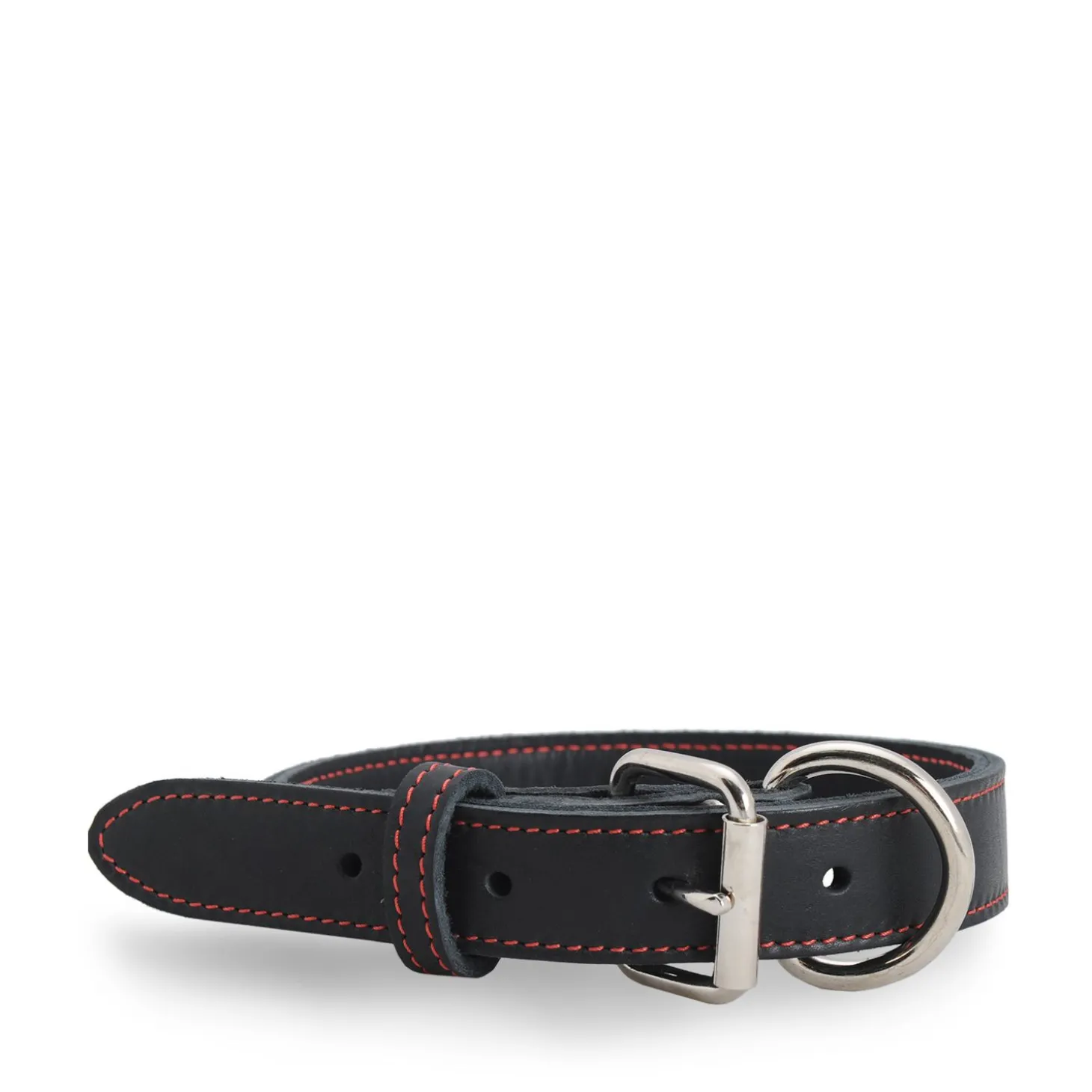 Black stitched leather collar