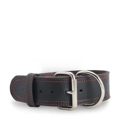 Black stitched leather collar