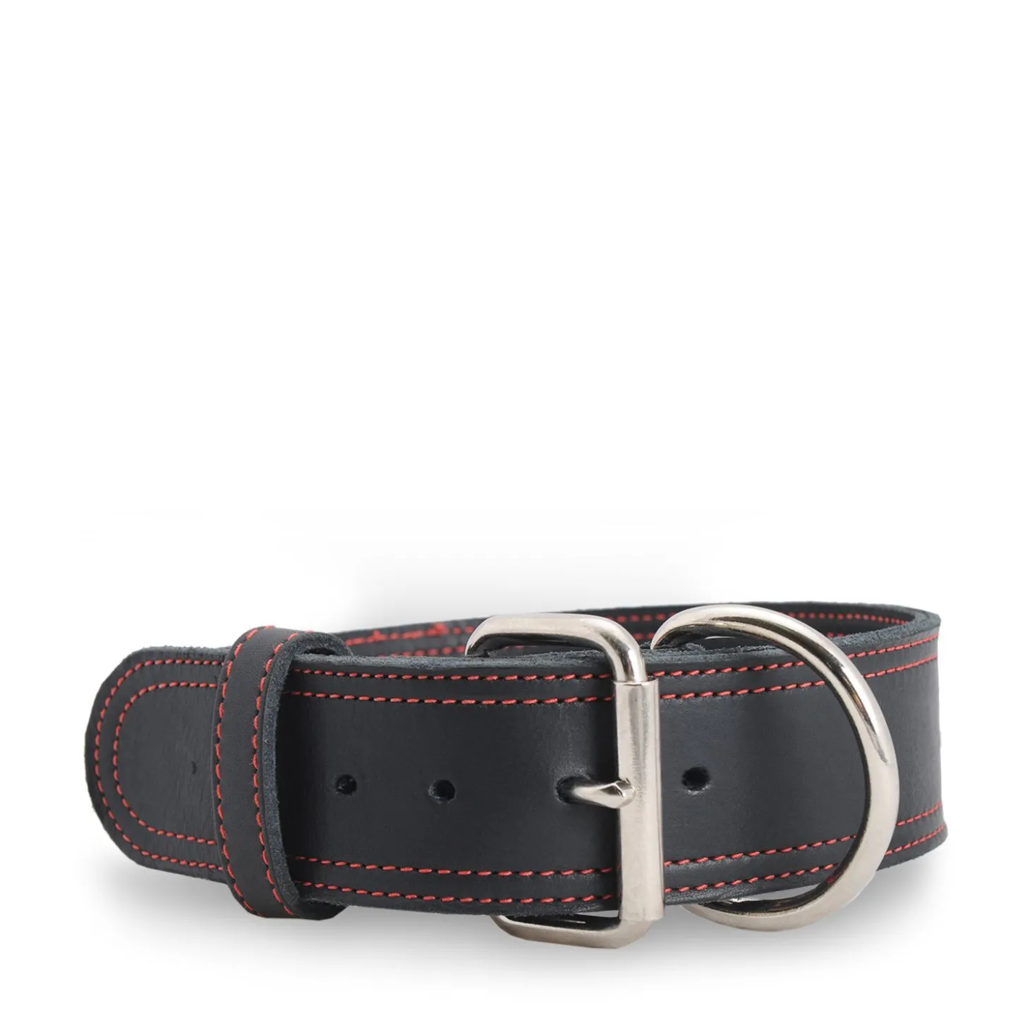 Black stitched leather collar