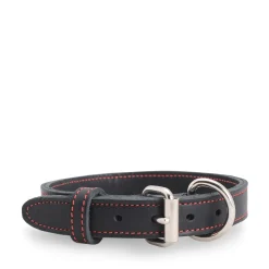 Black stitched leather collar