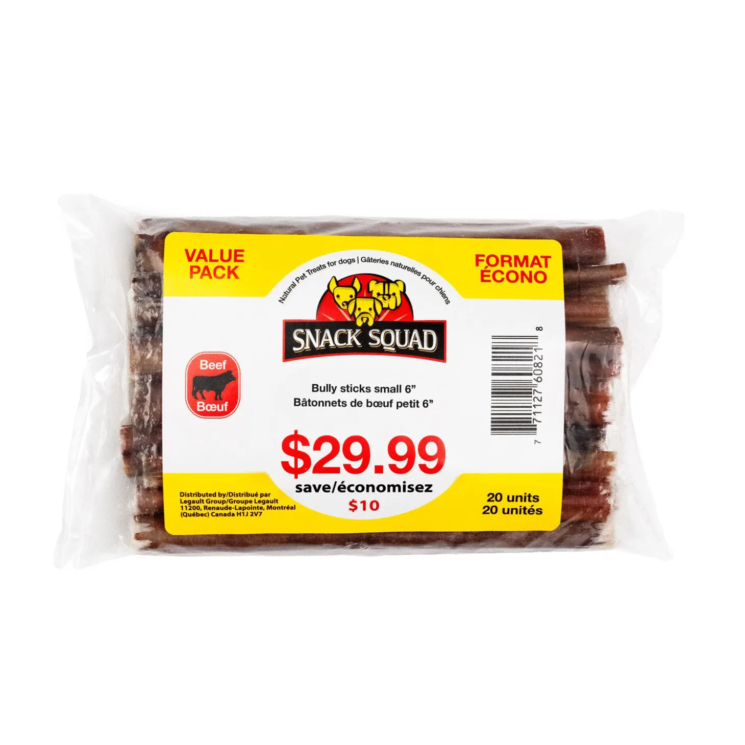 Bully Sticks, Small 6'', 20 units