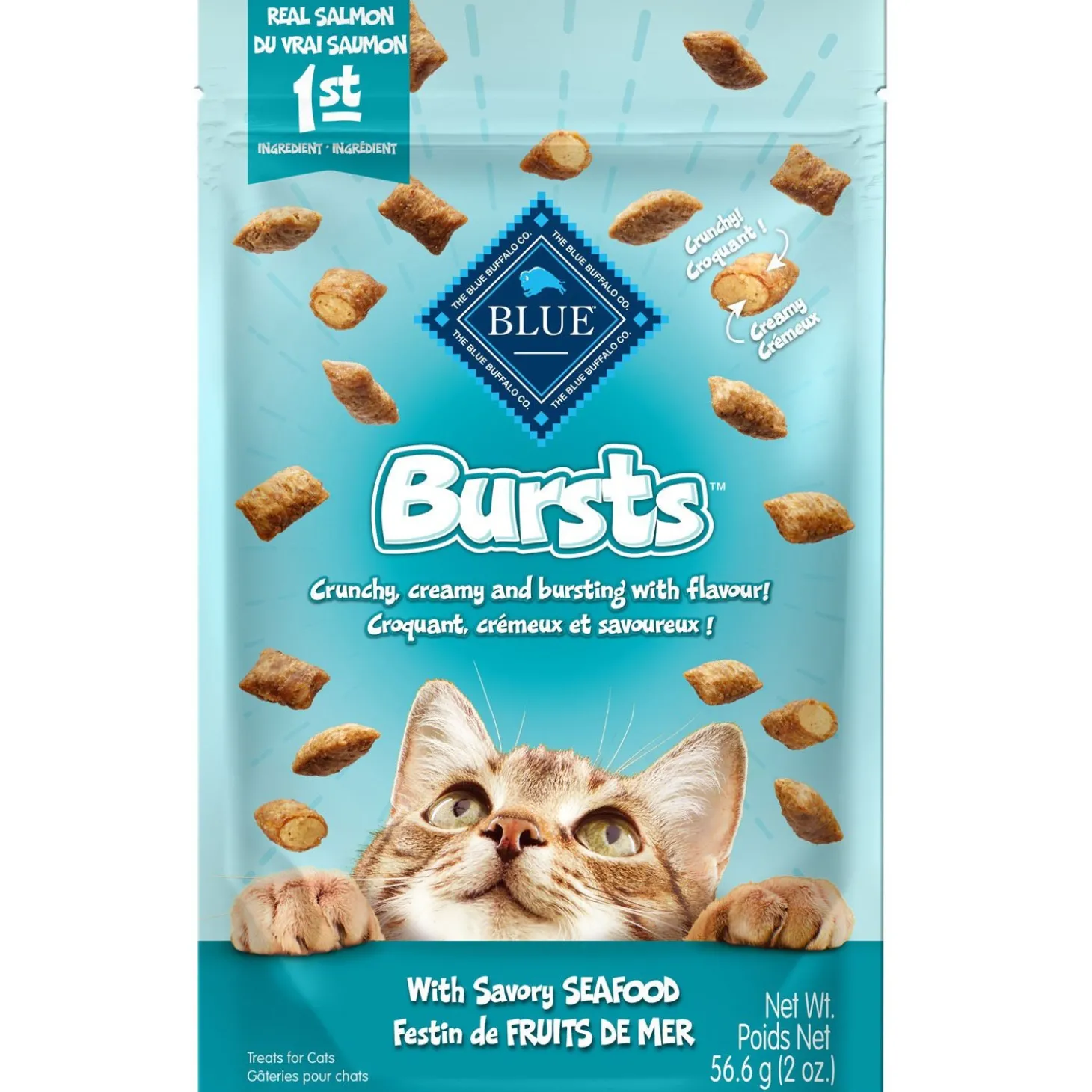 Bursts filled cat treats, seafood