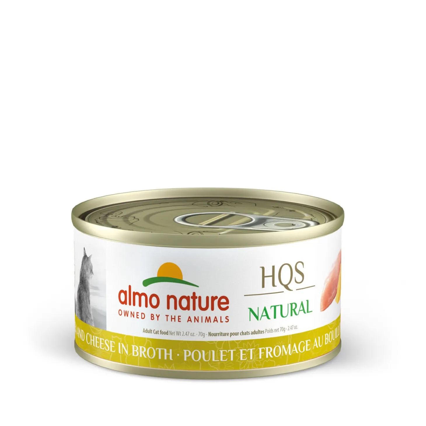 Canned cheese and chicken for adult cats