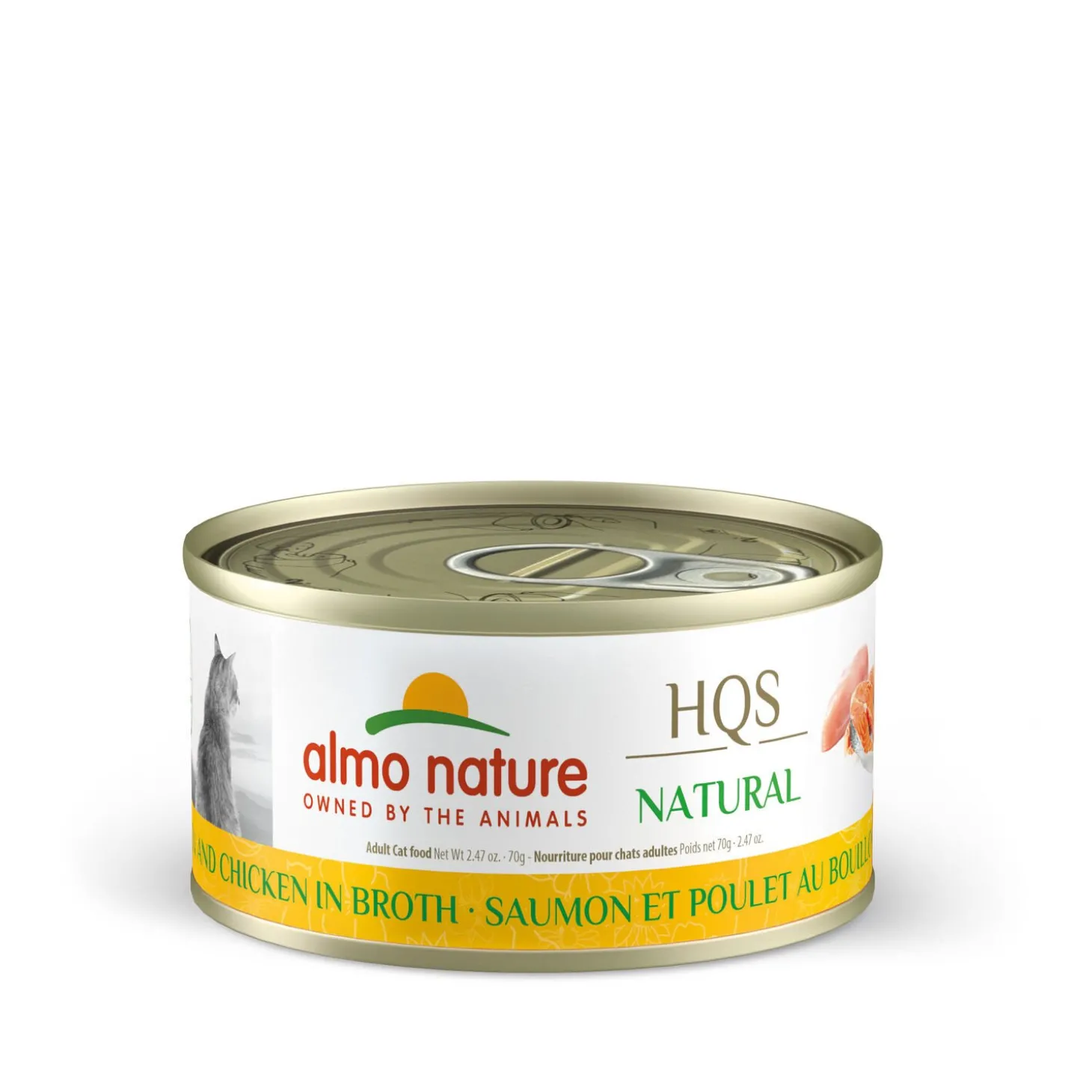 Canned chicken and salmon for adult cats