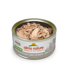 Canned tuna and white bait for adult cats