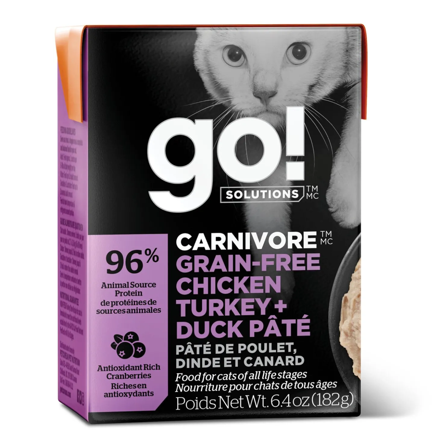 Carnivore Chicken, Turkey and Duck Pâté for Cats, 182 g