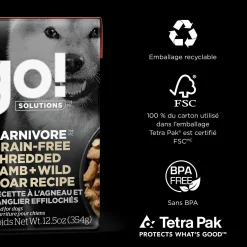 Carnivore Shredded Lamb and Wild Boar Recipe for Dogs, 354 g
