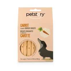 Carrot flavoured crunchy biscuits for dogs