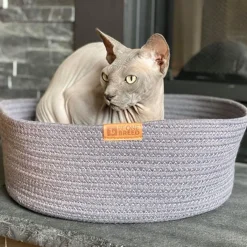Cat cuddler bed, dark grey