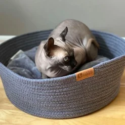 Cat cuddler bed, dark grey