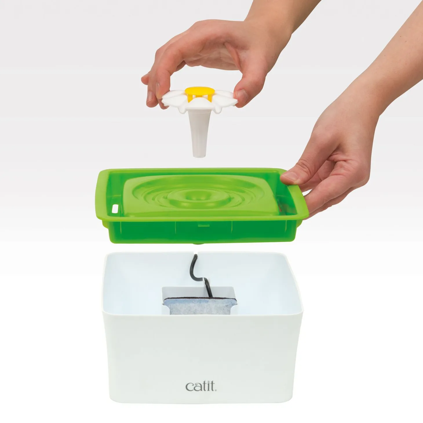Cat mini water fountain with flower, 1.5 L