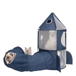 Cat Rocket tower, blue