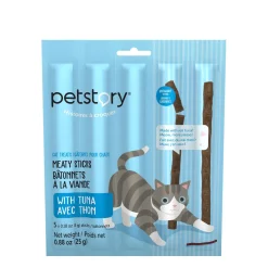 Cat treats, meaty sticks with tuna