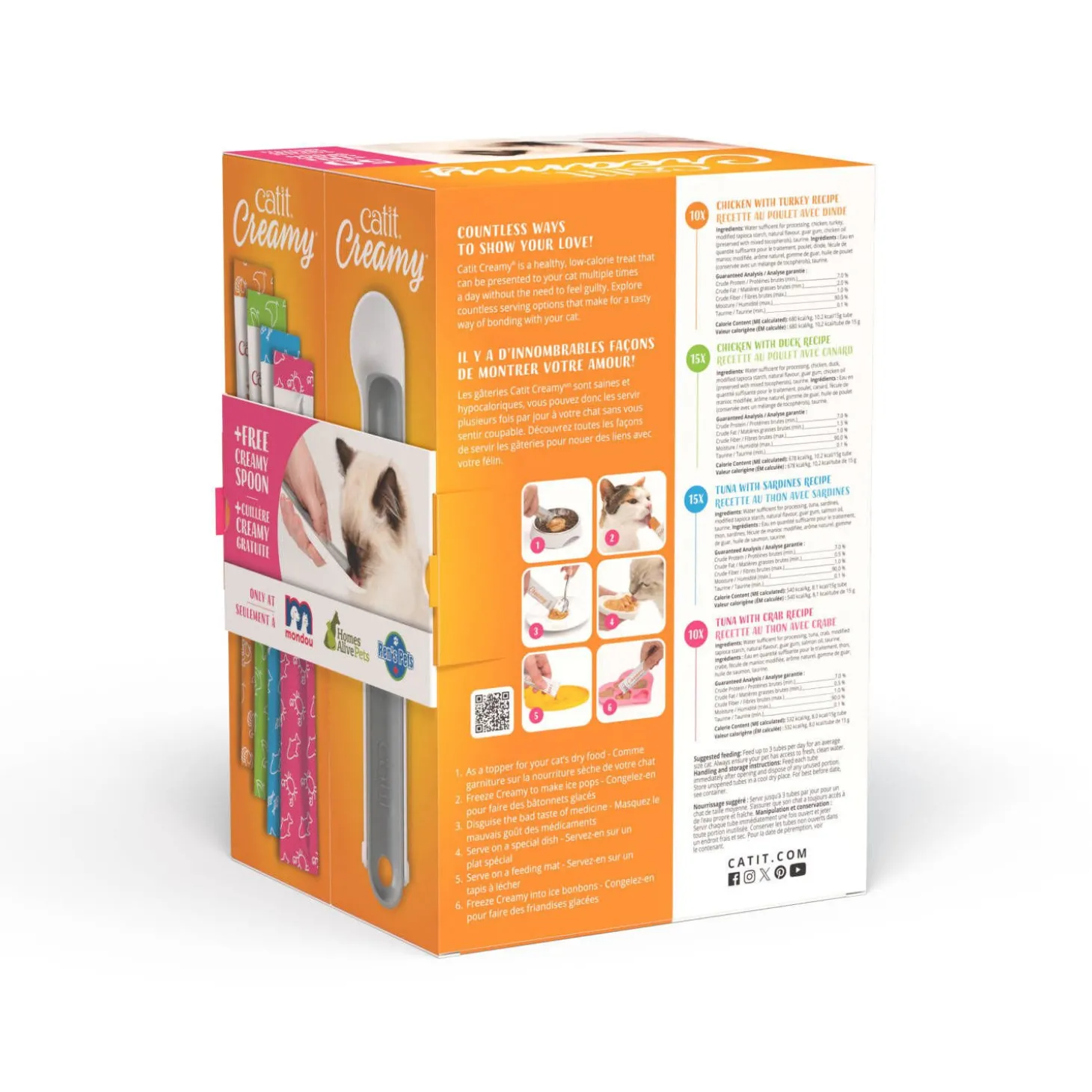 Catit Creamy Assorted Gift Box, 50 Pack with Spoon