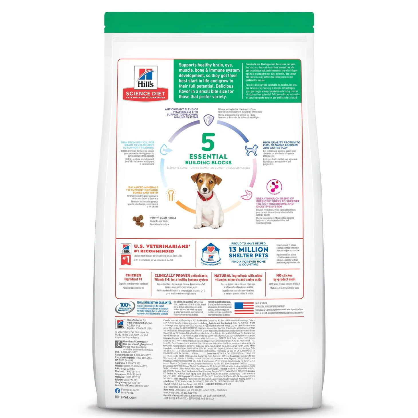 Chicken & Brown Rice Recipe Small Bites Dry Food for Puppies, 2.04 kg