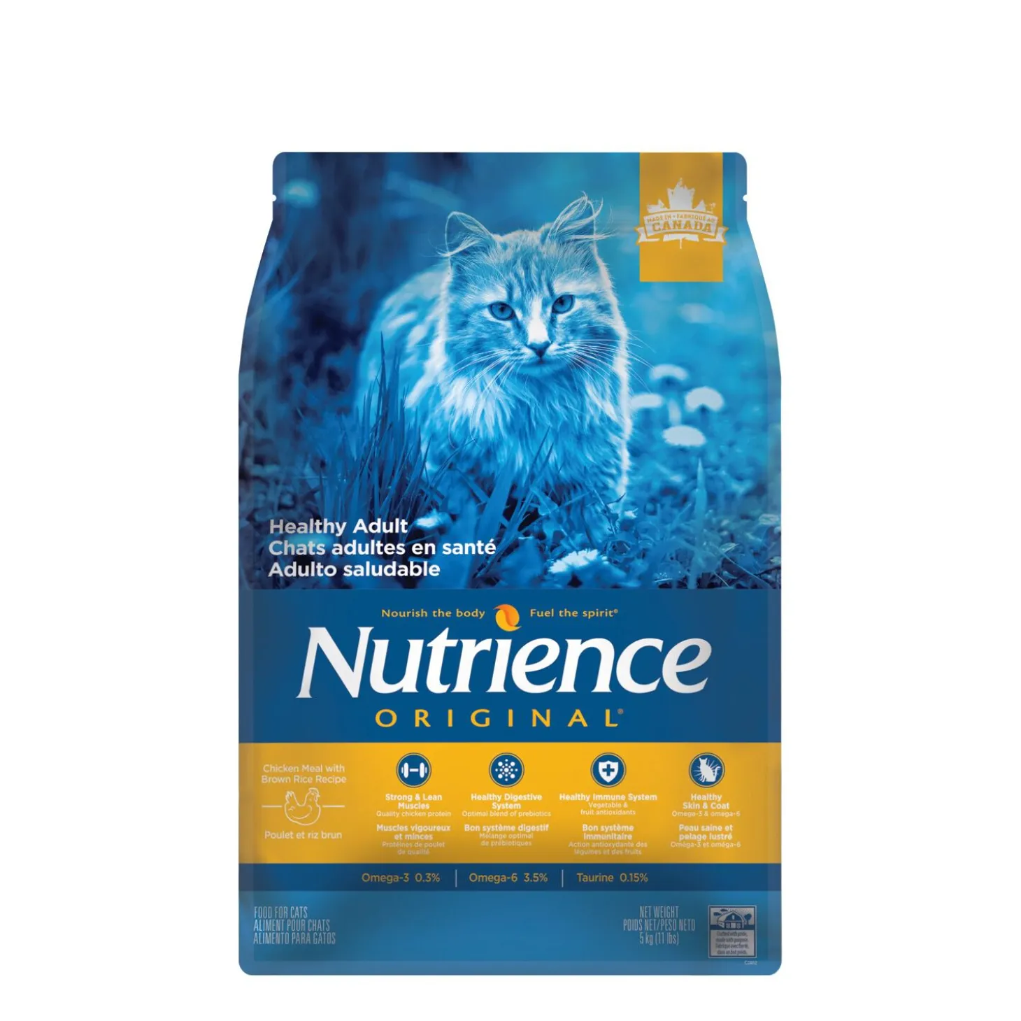 Chicken and brown rice food for healthy adult cats