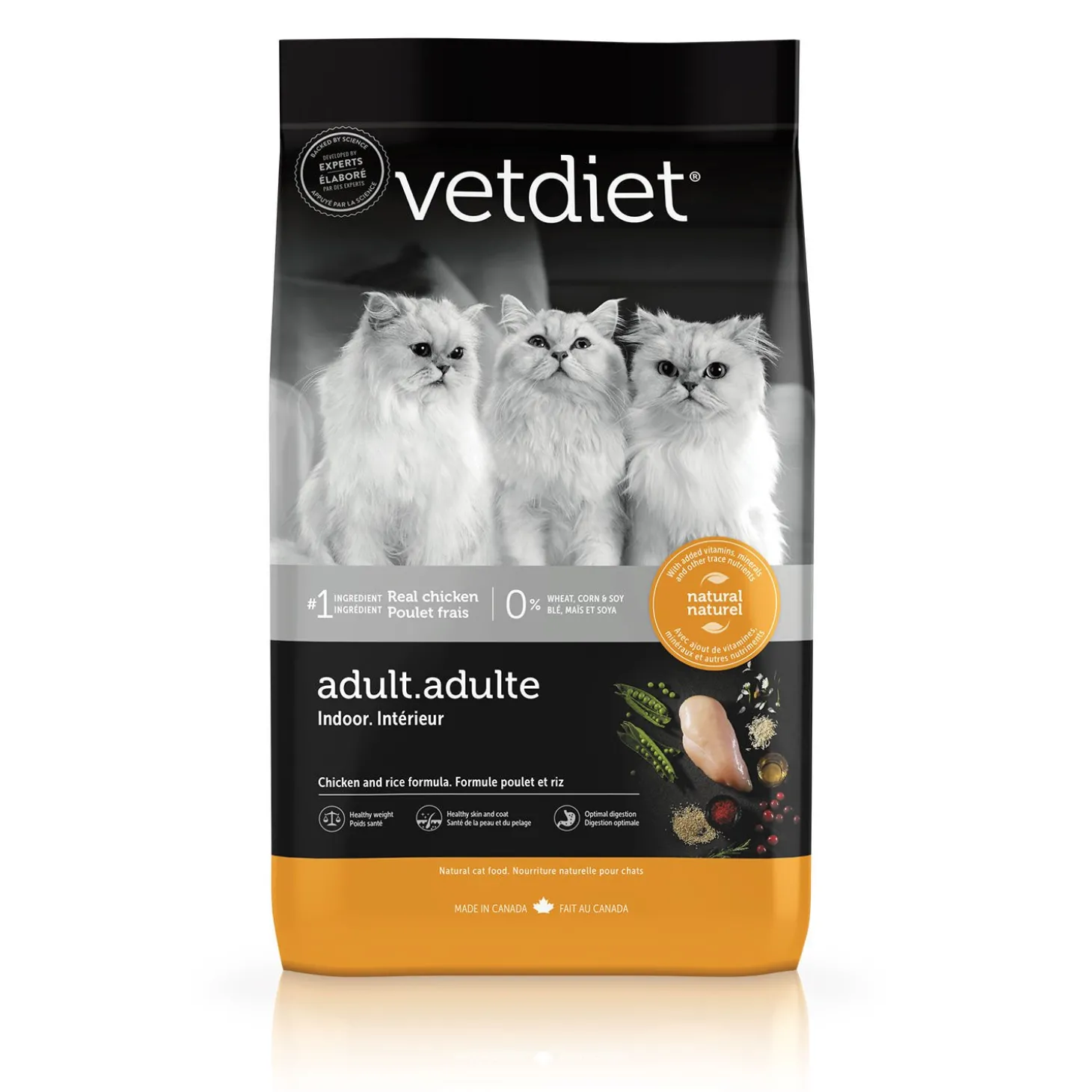 Chicken dry food for indoor adult cats