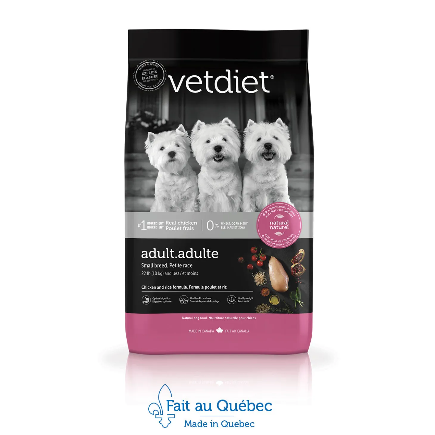 Chicken dry food for small breed adult dog