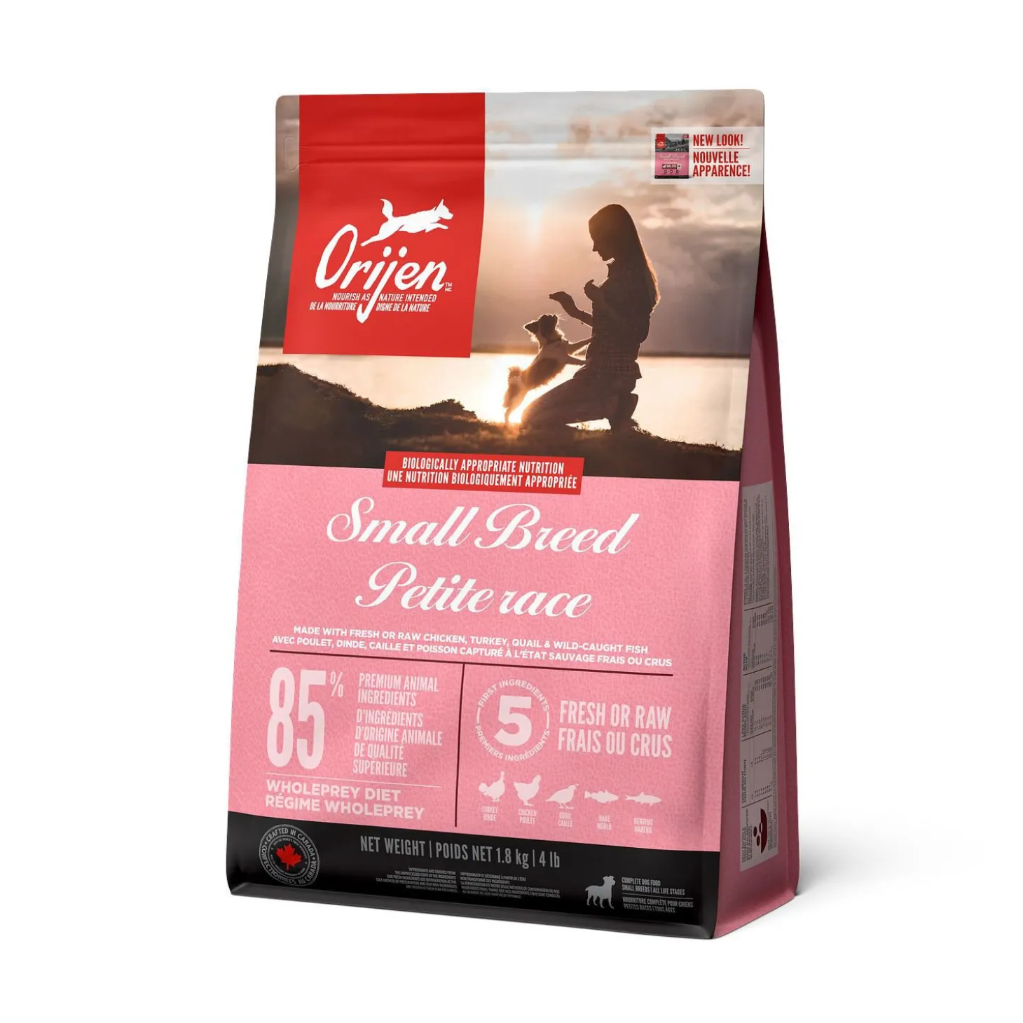 Chicken, Turkey, Quail and Wild-Caught Fish Dry Food for Small Breed Dogs, 1.8 kg