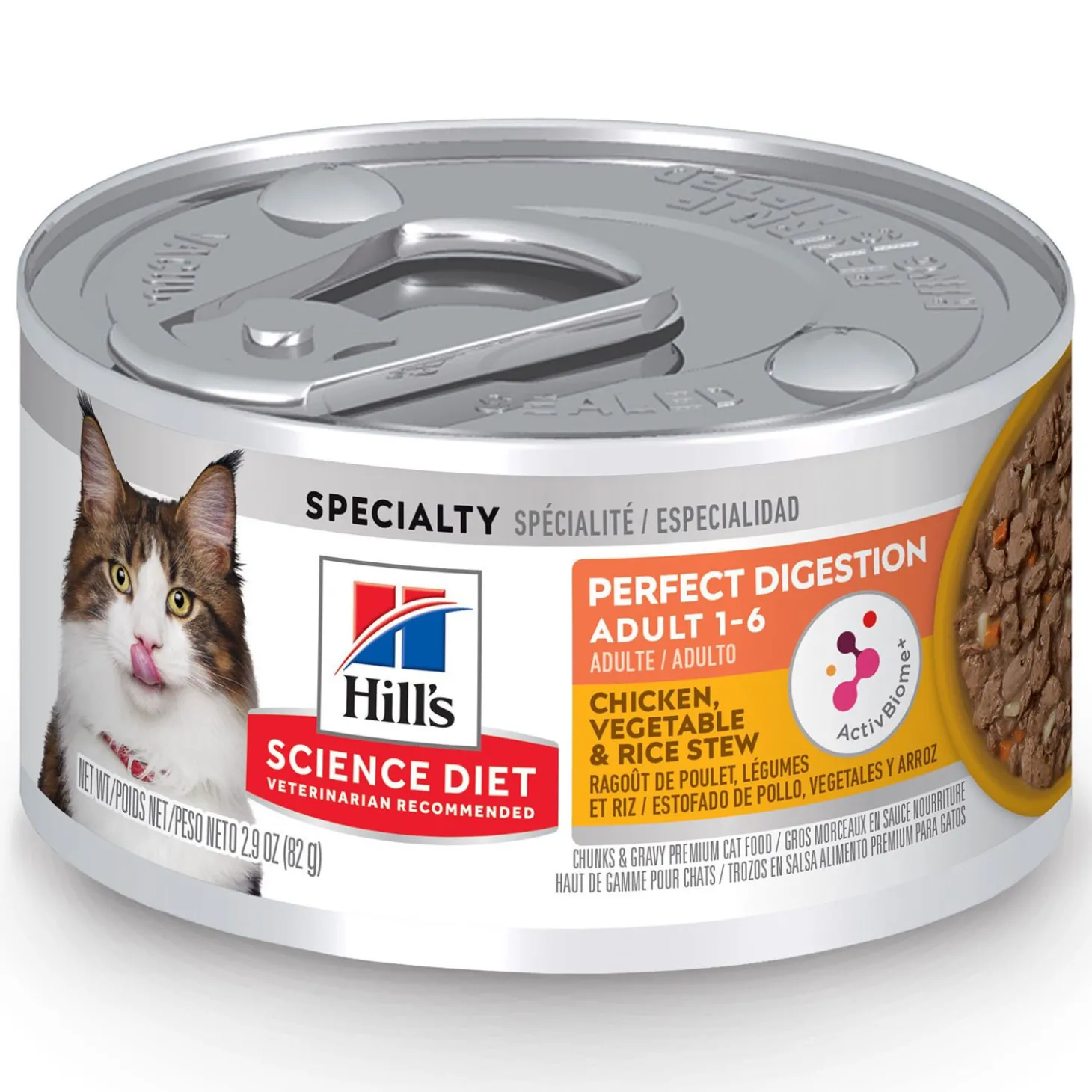 Chicken, Vegetable & Rice Stew Perfect Digestion formula for Adult Cats, 82 g