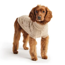 Chunky Cable Knit Turtleneck Chalet Sweater for Dogs