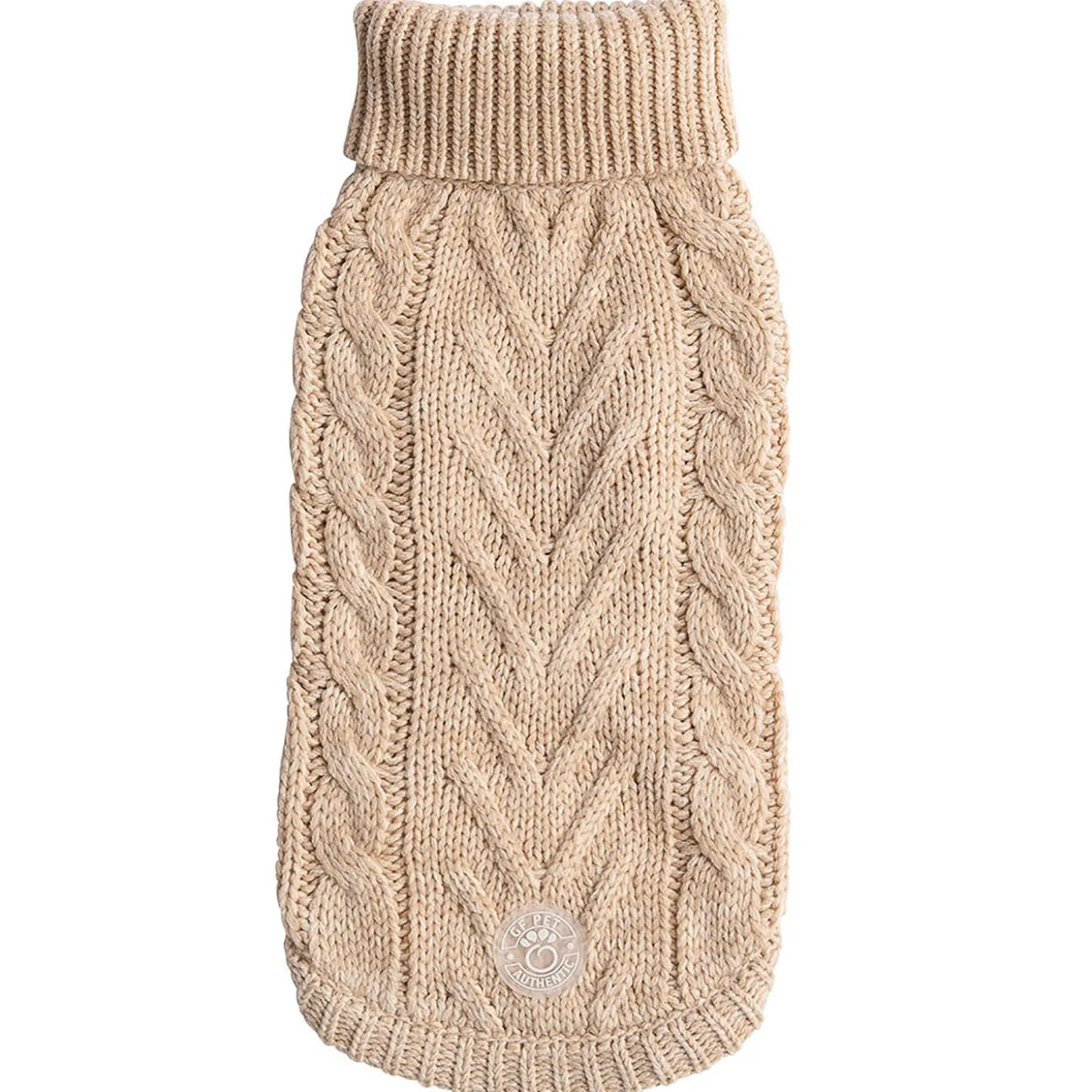 Chunky Cable Knit Turtleneck Chalet Sweater for Dogs