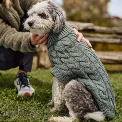 Chunky Cable Knit Turtleneck Chalet Sweater for Dogs
