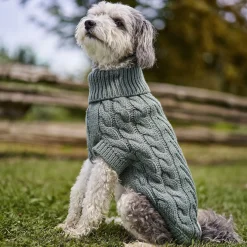 Chunky Cable Knit Turtleneck Chalet Sweater for Dogs